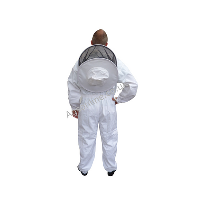 White cotton round hat bee suit