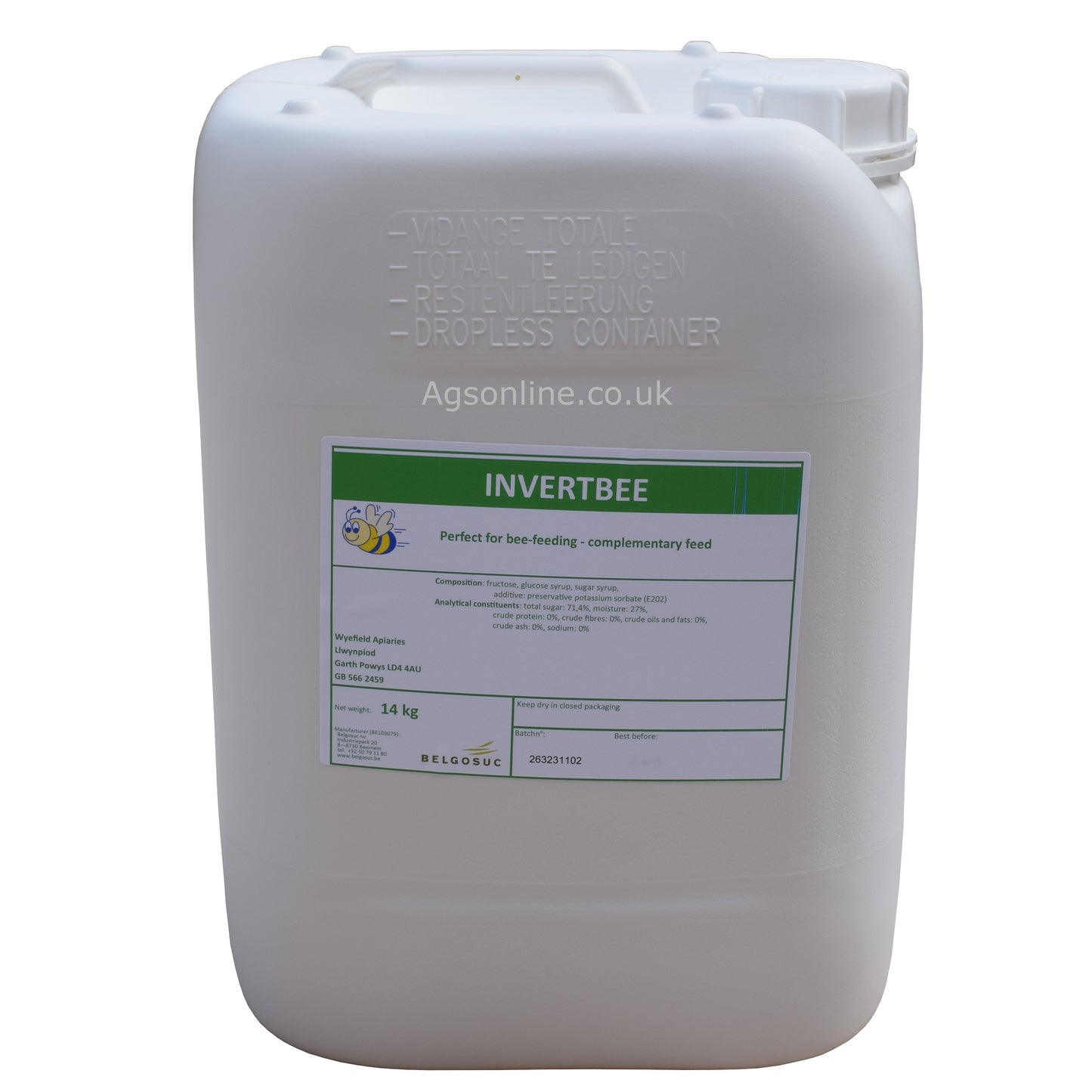 Invertbee Syrup 14kg / 10L – Ready-to-Use Liquid Bee Feed | Spring Bee Syrup