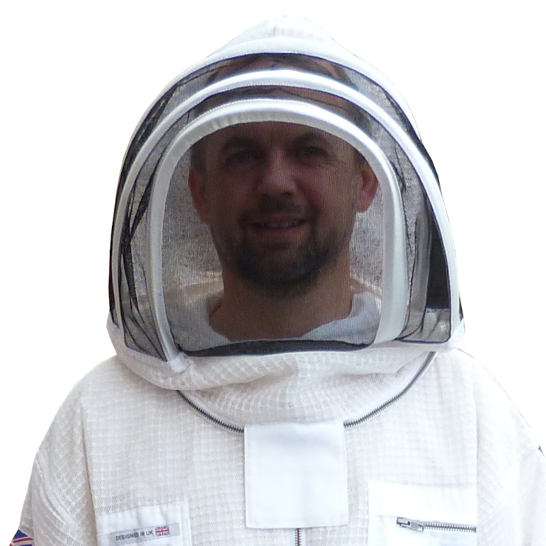 White 3 layer fencing hood